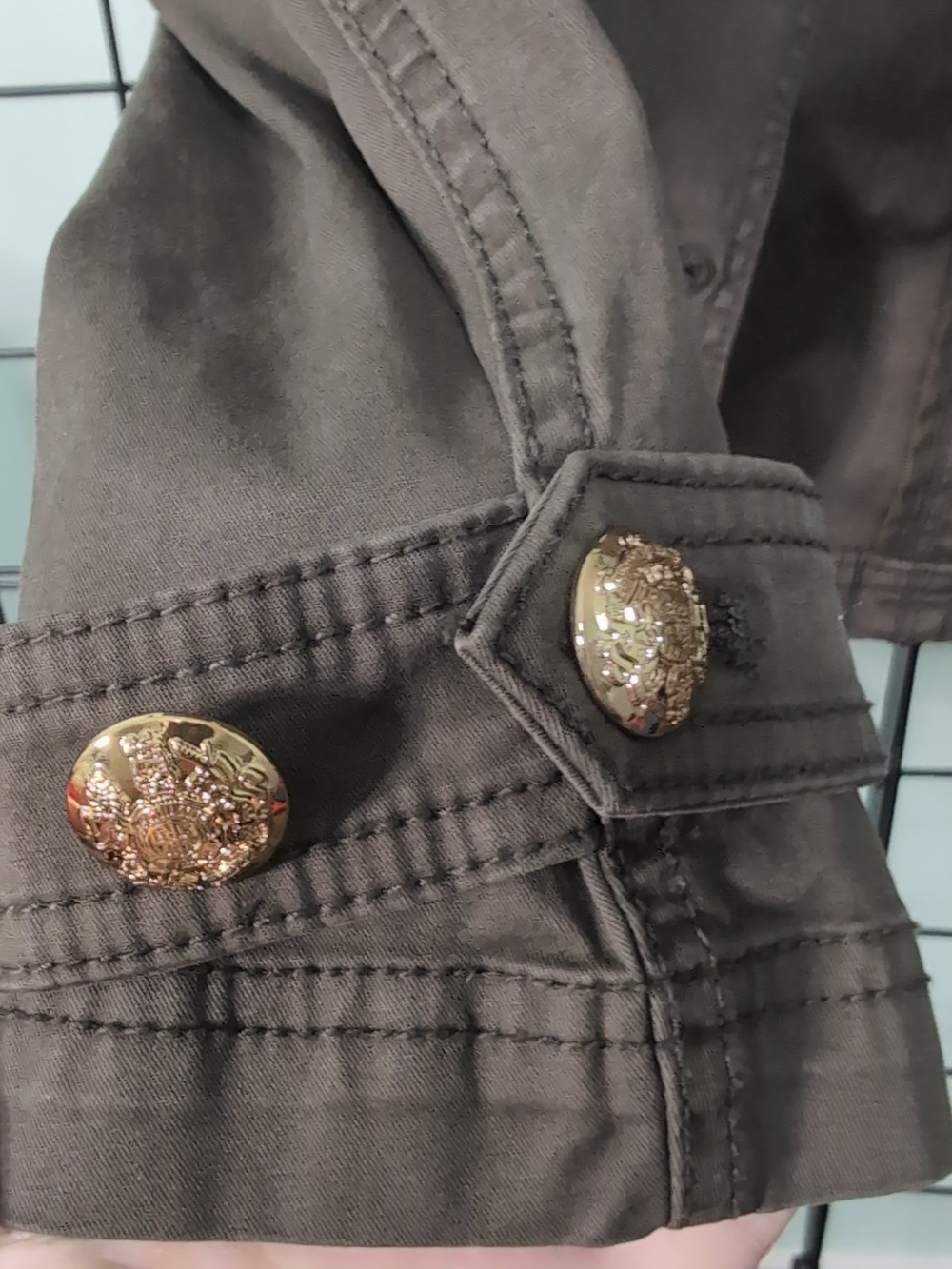 White House Black Market Signature Utility Blazer Size 6 NWT Sergeant Olive Gold - Picture 4 of 5